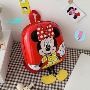 New Disney inspired Minnie Mouse Hard Shell Backpack for toddlers Red & Yellow
